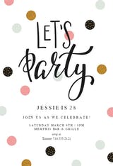 Lets Party - Invitación De Cumpleaños